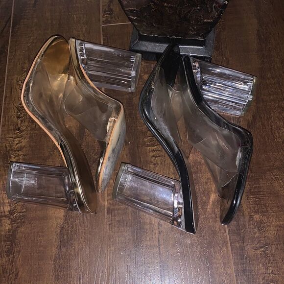 Two Pairs of Clear Acrylic Heels - Picture 5 of 12